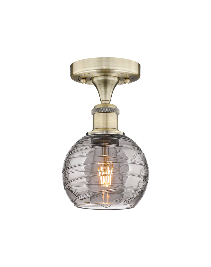 Innovations Lighting Athens Deco Swirl 6" Semi-Flush Mount - Antique Brass