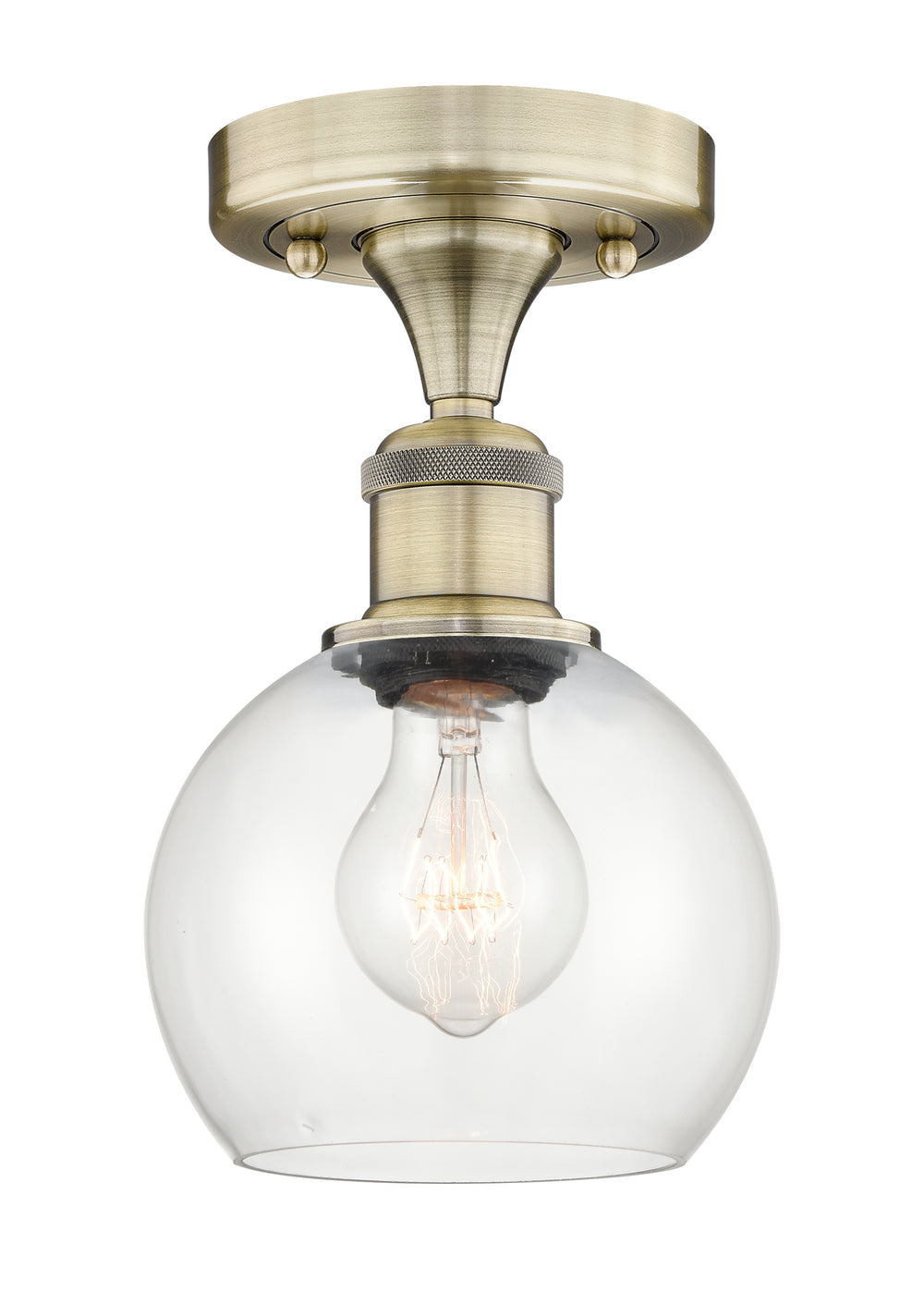 Innovations Lighting Athens 6" Semi-Flush Mount - Antique Brass