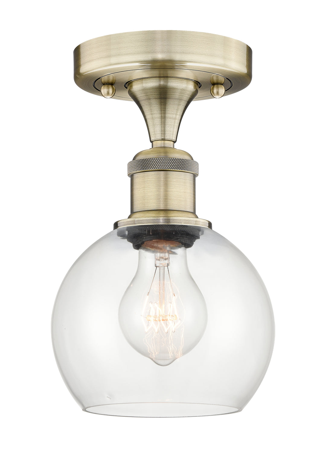Innovations Lighting Athens 6" Semi-Flush Mount - Antique Brass