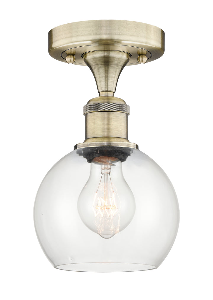 Innovations Lighting Athens 6" Semi-Flush Mount - Antique Brass