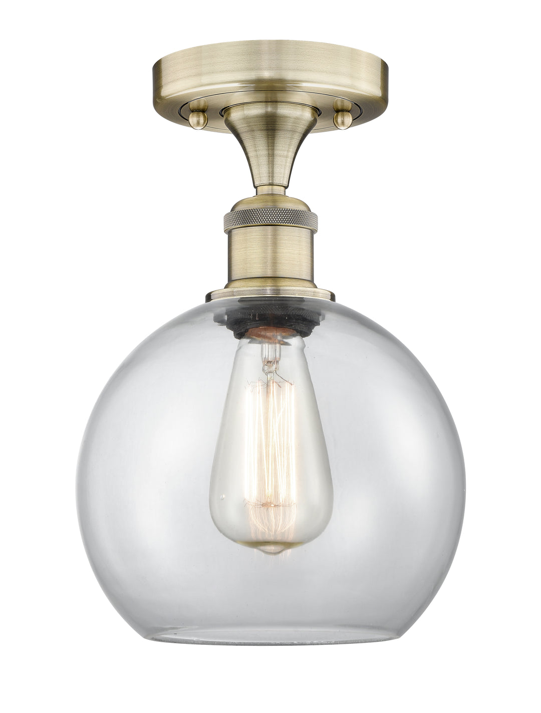 Innovations Lighting Athens 8" Semi-Flush Mount - Antique Brass