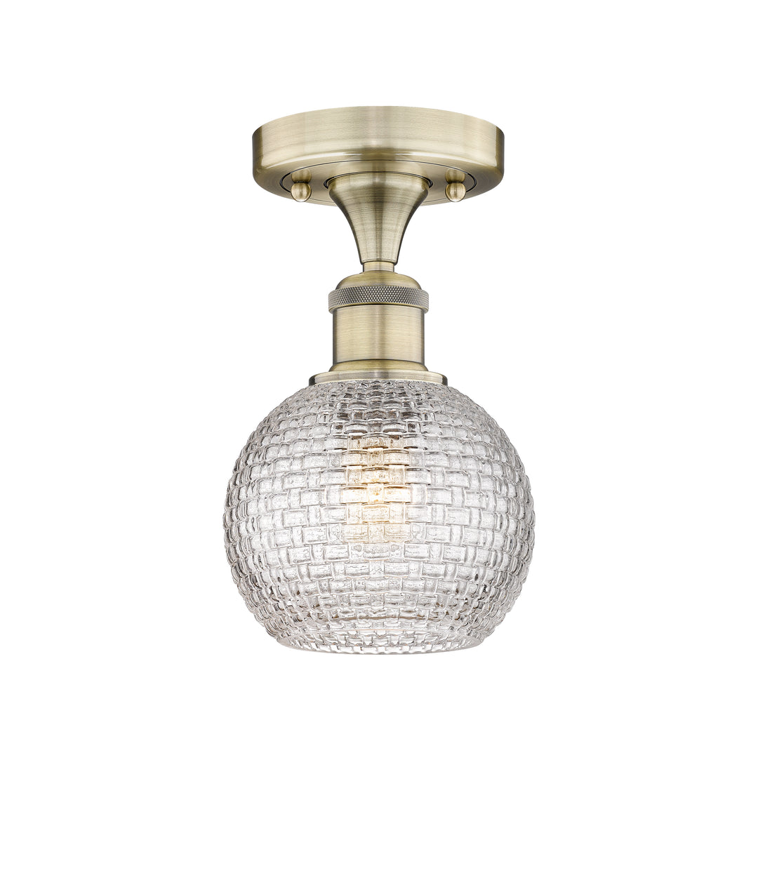 Innovations Lighting Athens 6" Semi-Flush Mount - Antique Brass
