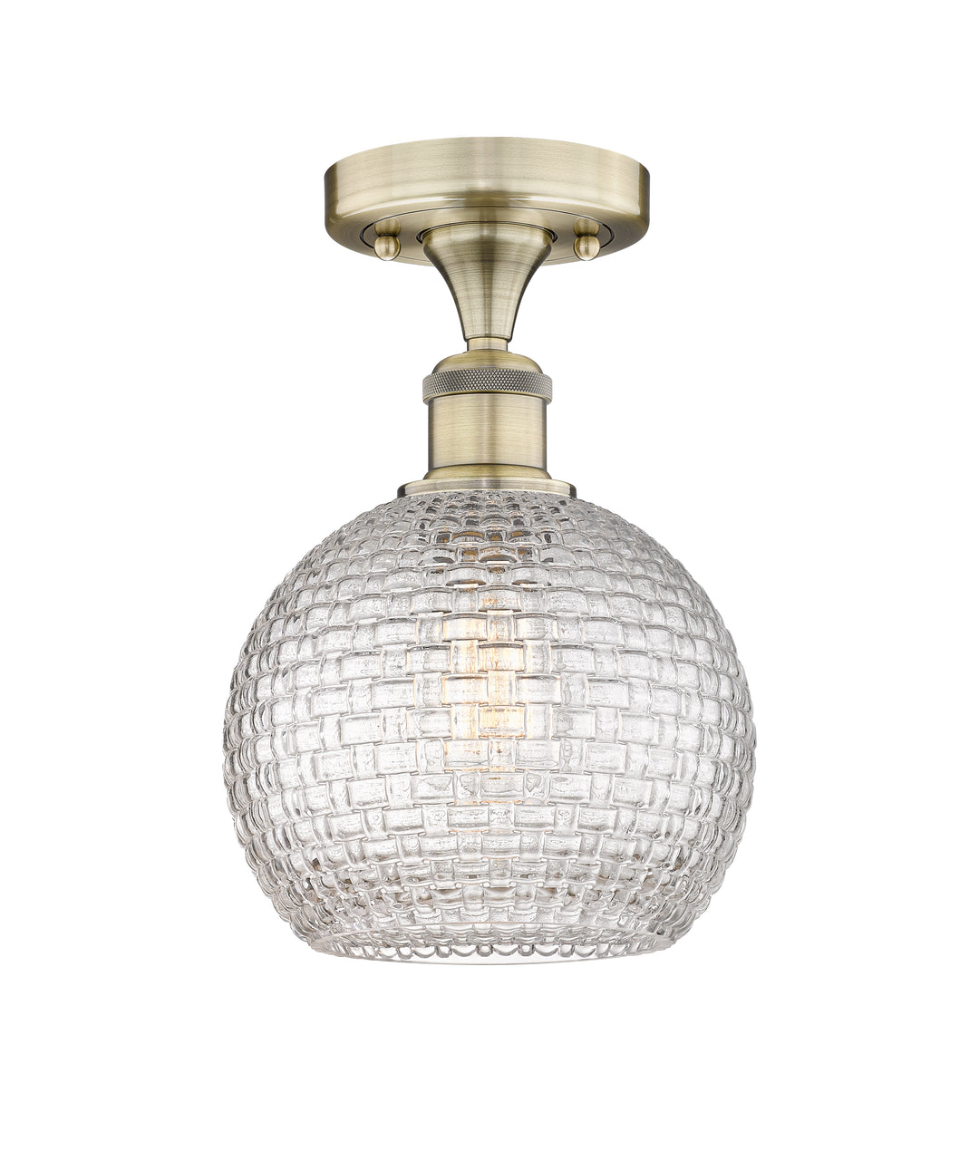 Innovations Lighting Athens 8" Semi-Flush Mount - Antique Brass