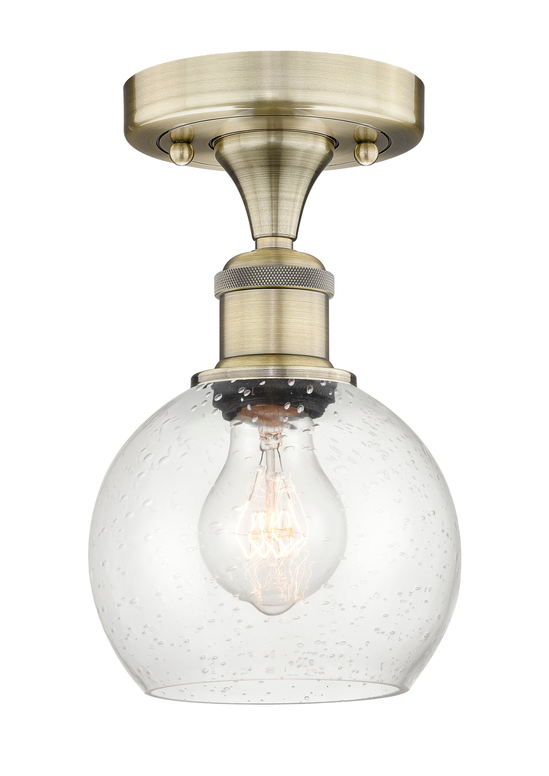 Innovations Lighting Athens 6" Semi-Flush Mount - Antique Brass