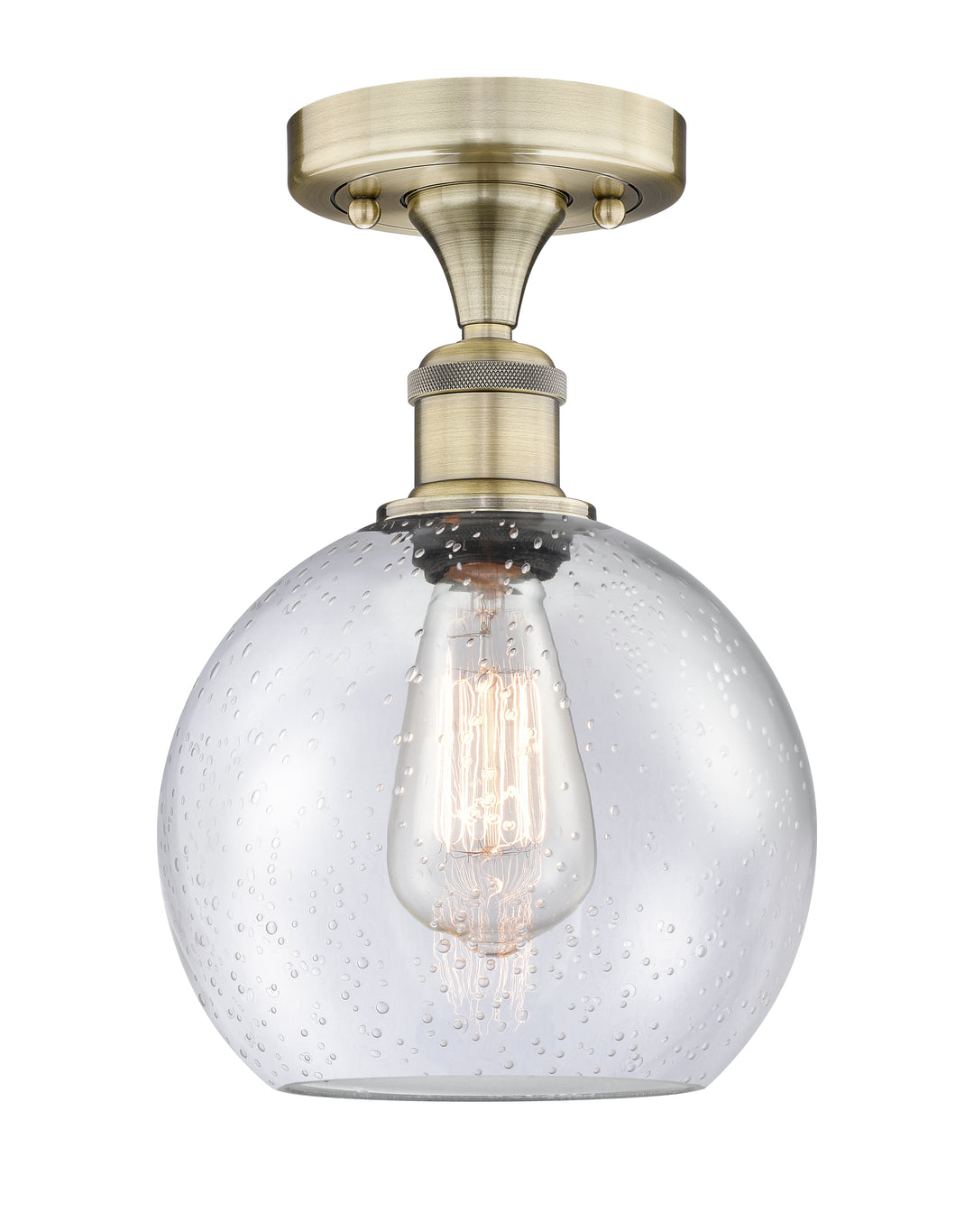 Innovations Lighting Athens 8" Semi-Flush Mount - Antique Brass