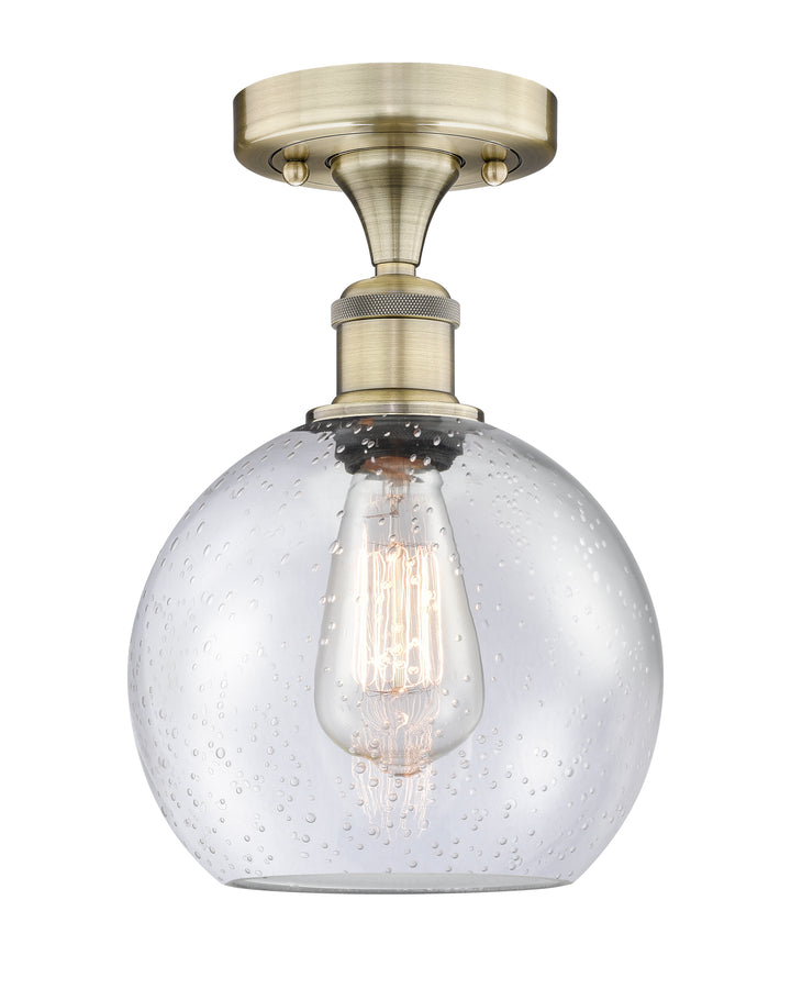 Innovations Lighting Athens 8" Semi-Flush Mount - Antique Brass