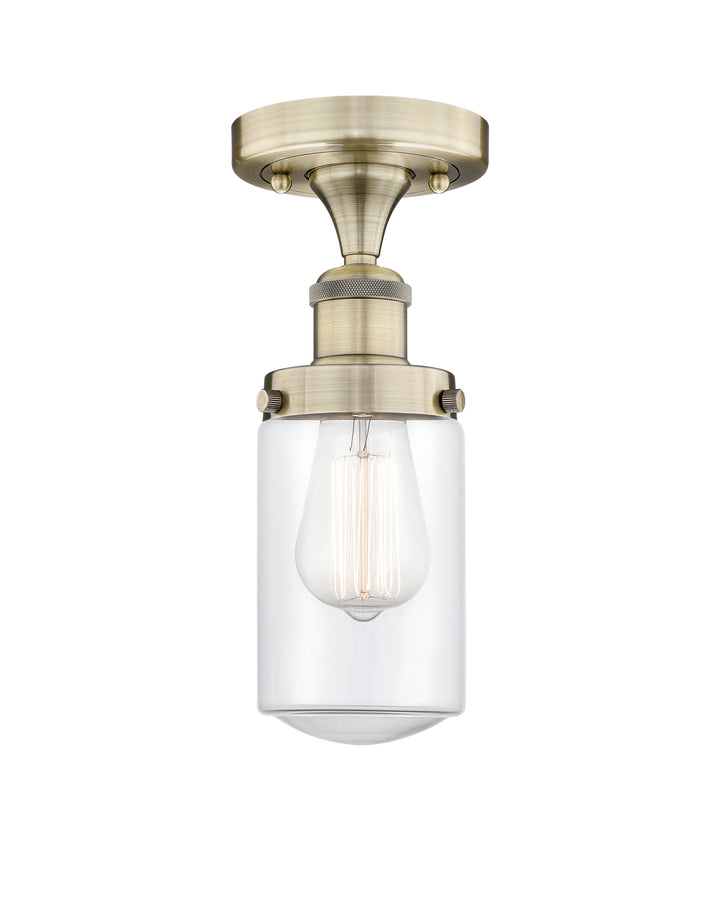 Innovations Lighting Dover 4.5" Semi-Flush Mount - Antique Brass