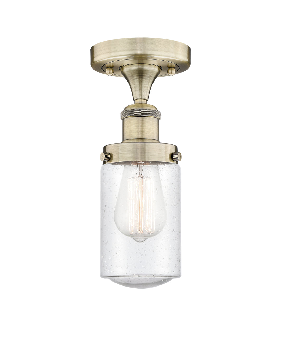 Innovations Lighting Dover 4.5" Semi-Flush Mount - Antique Brass