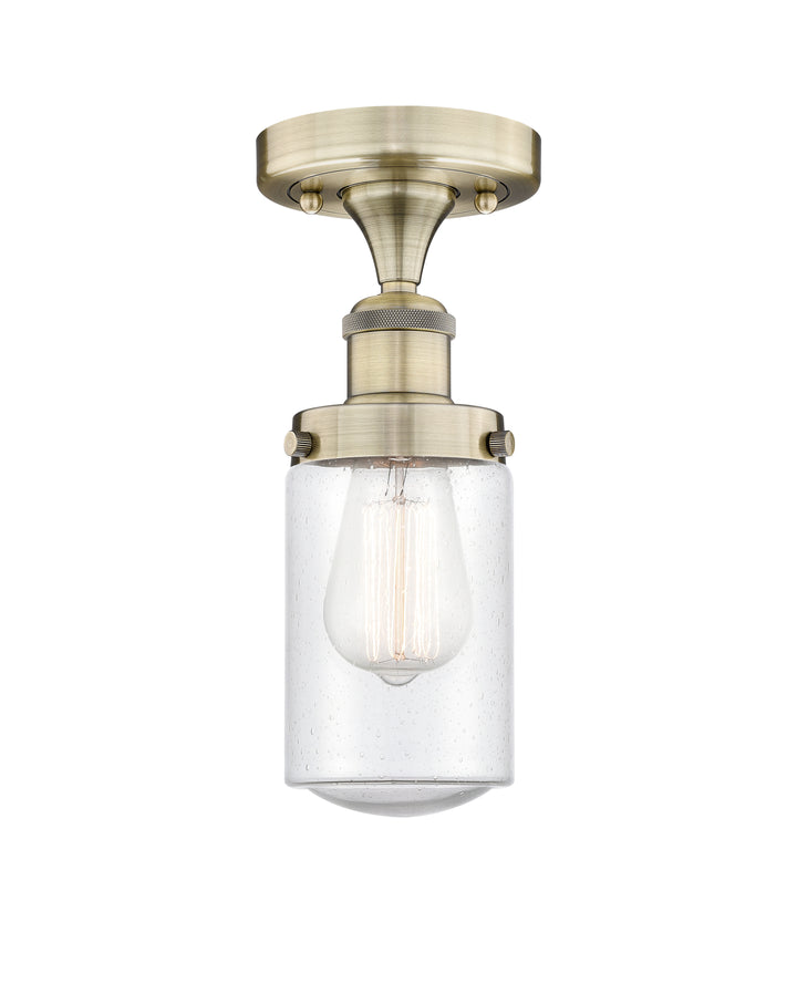 Innovations Lighting Dover 4.5" Semi-Flush Mount - Antique Brass