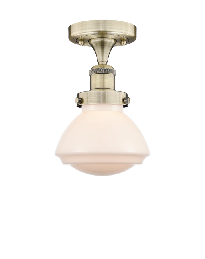 Innovations Lighting Olean 6.75" Semi-Flush Mount - Antique Brass