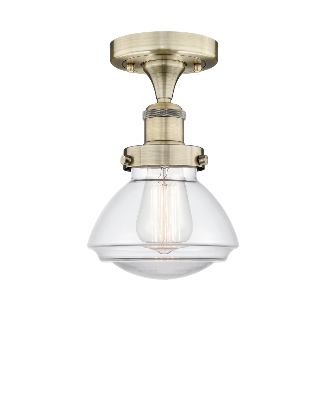 Innovations Lighting Olean 6.75" Semi-Flush Mount - Antique Brass