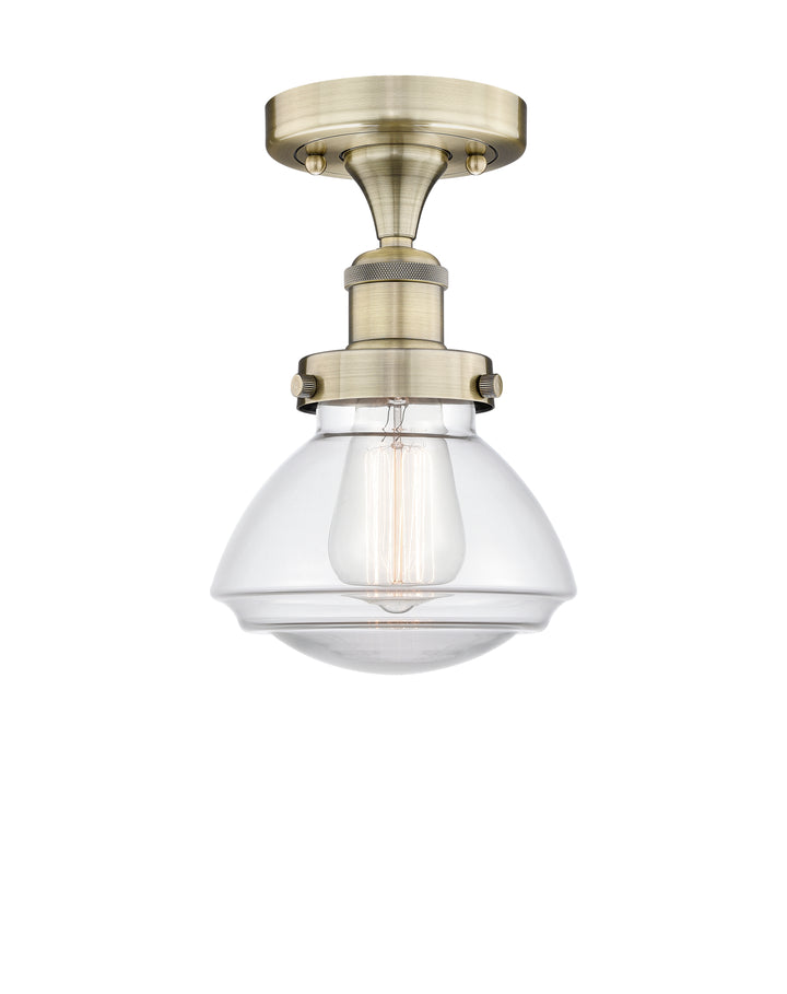 Innovations Lighting Olean 6.75" Semi-Flush Mount - Antique Brass