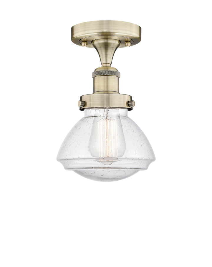 Innovations Lighting Olean 6.75" Semi-Flush Mount - Antique Brass