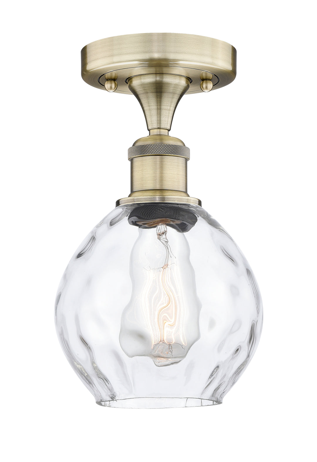 Innovations Lighting Waverly 6" Semi-Flush Mount - Antique Brass