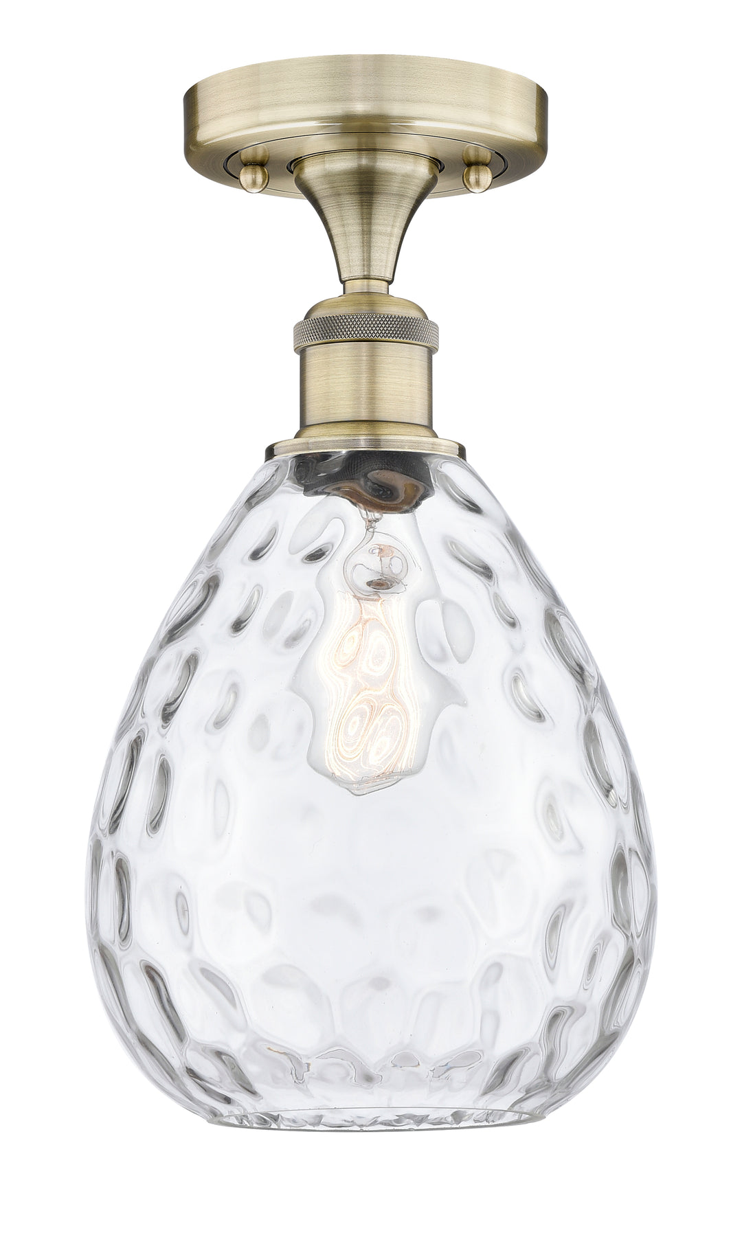 Innovations Lighting Waverly 8" Semi-Flush Mount - Antique Brass