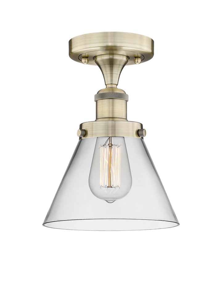 Innovations Lighting Cone 8" Semi-Flush Mount - Antique Brass