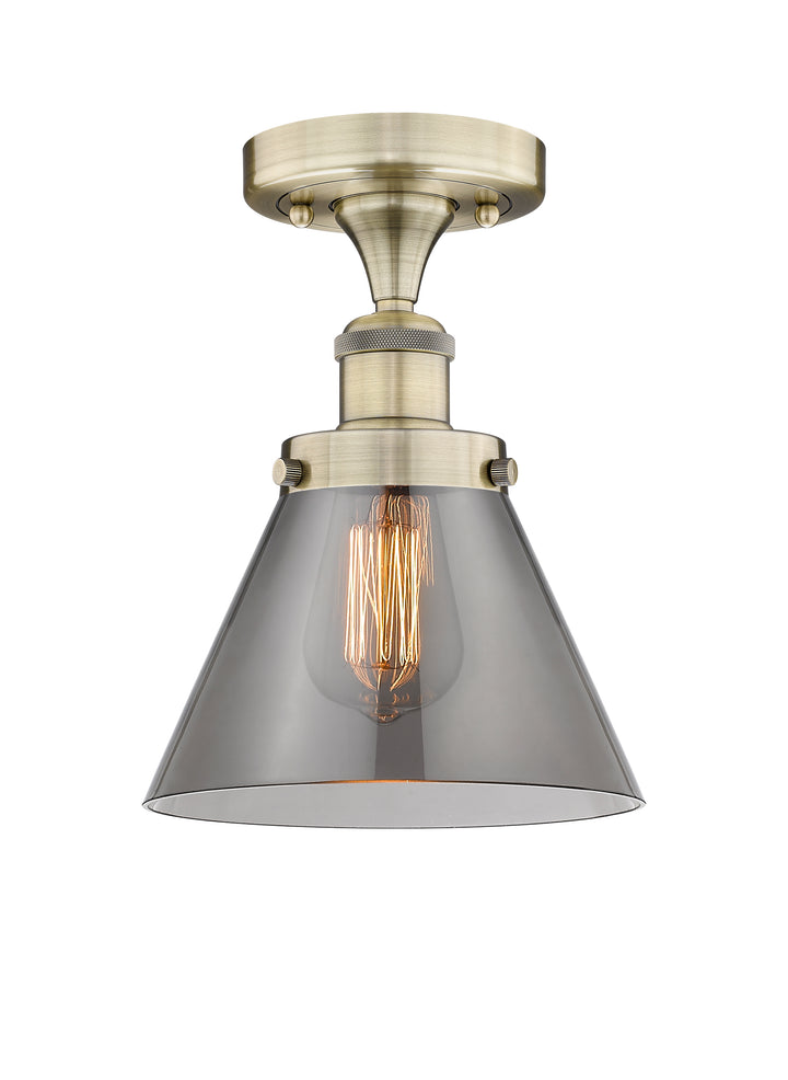 Innovations Lighting Cone 8" Semi-Flush Mount - Antique Brass