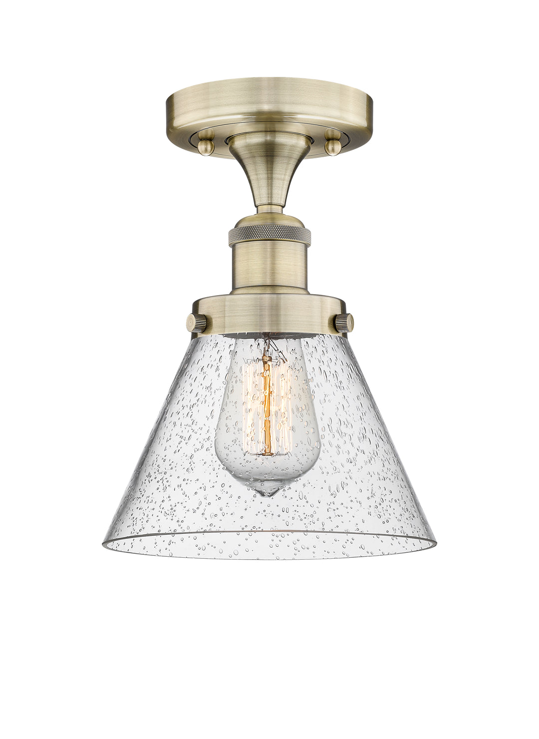 Innovations Lighting Cone 8" Semi-Flush Mount - Antique Brass
