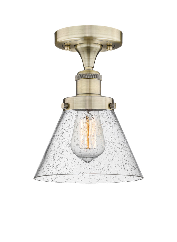 Innovations Lighting Cone 8" Semi-Flush Mount - Antique Brass