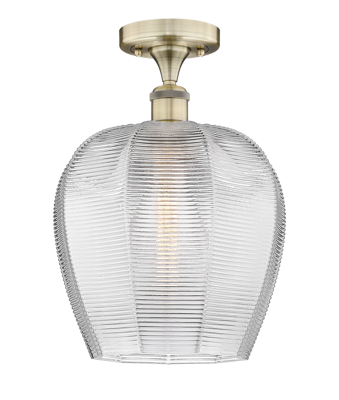 Innovations Lighting Norfolk 12" Semi-Flush Mount - Antique Brass