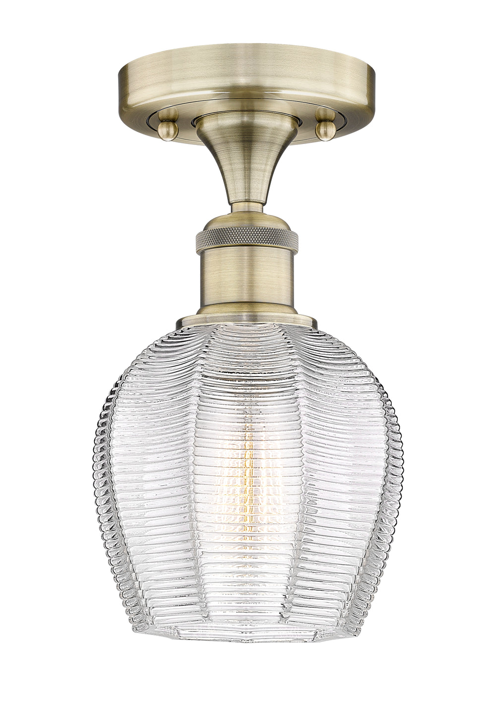 Innovations Lighting Norfolk 6" Semi-Flush Mount - Antique Brass