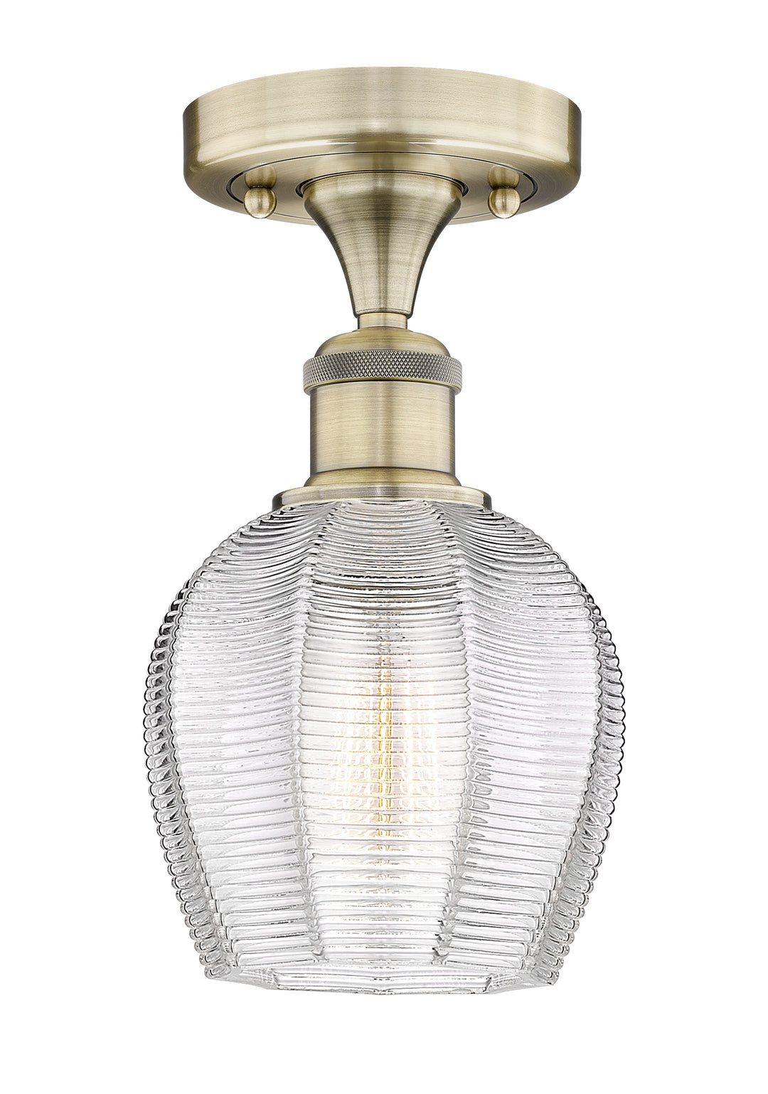 Innovations Lighting Norfolk 6" Semi-Flush Mount - Antique Brass