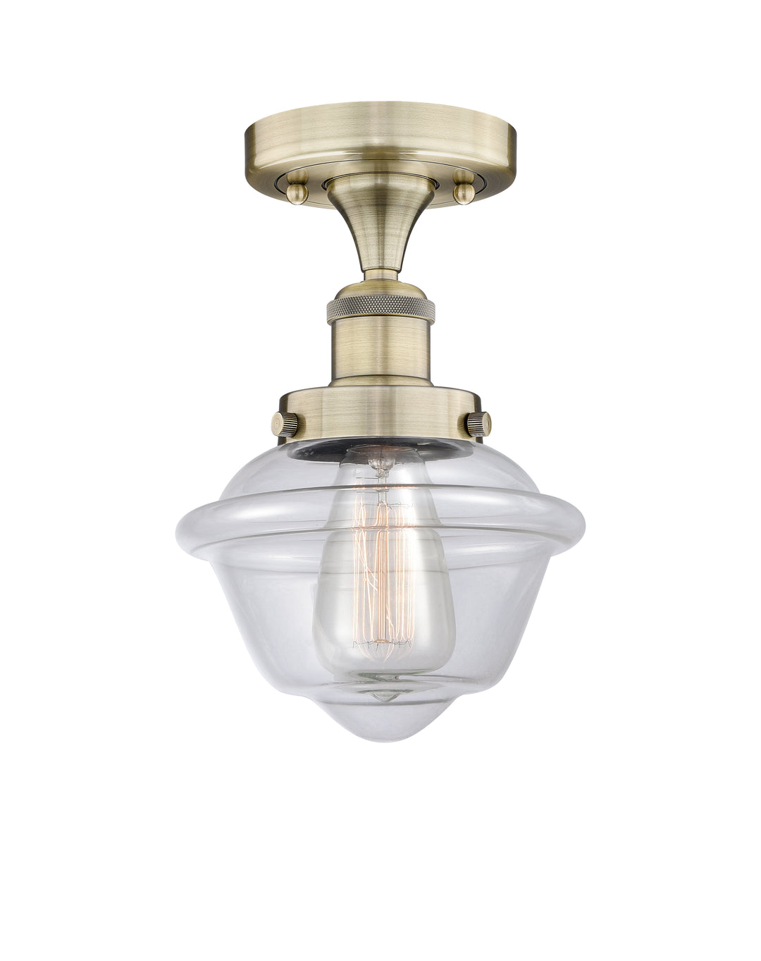 Innovations Lighting Oxford 7.5" Semi-Flush Mount - Antique Brass