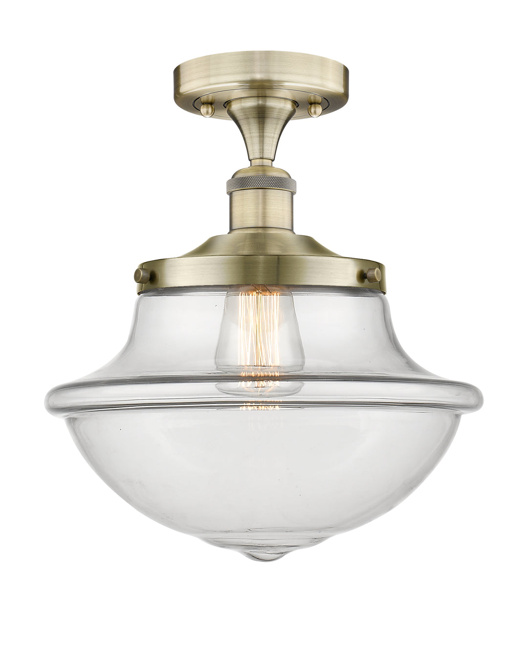 Innovations Lighting Oxford 12" Semi-Flush Mount - Antique Brass