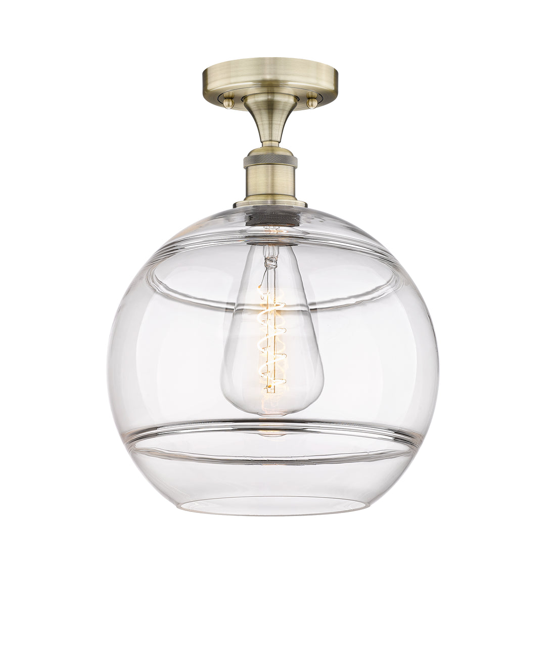 Innovations Lighting Rochester 12" Semi-Flush Mount - Antique Brass