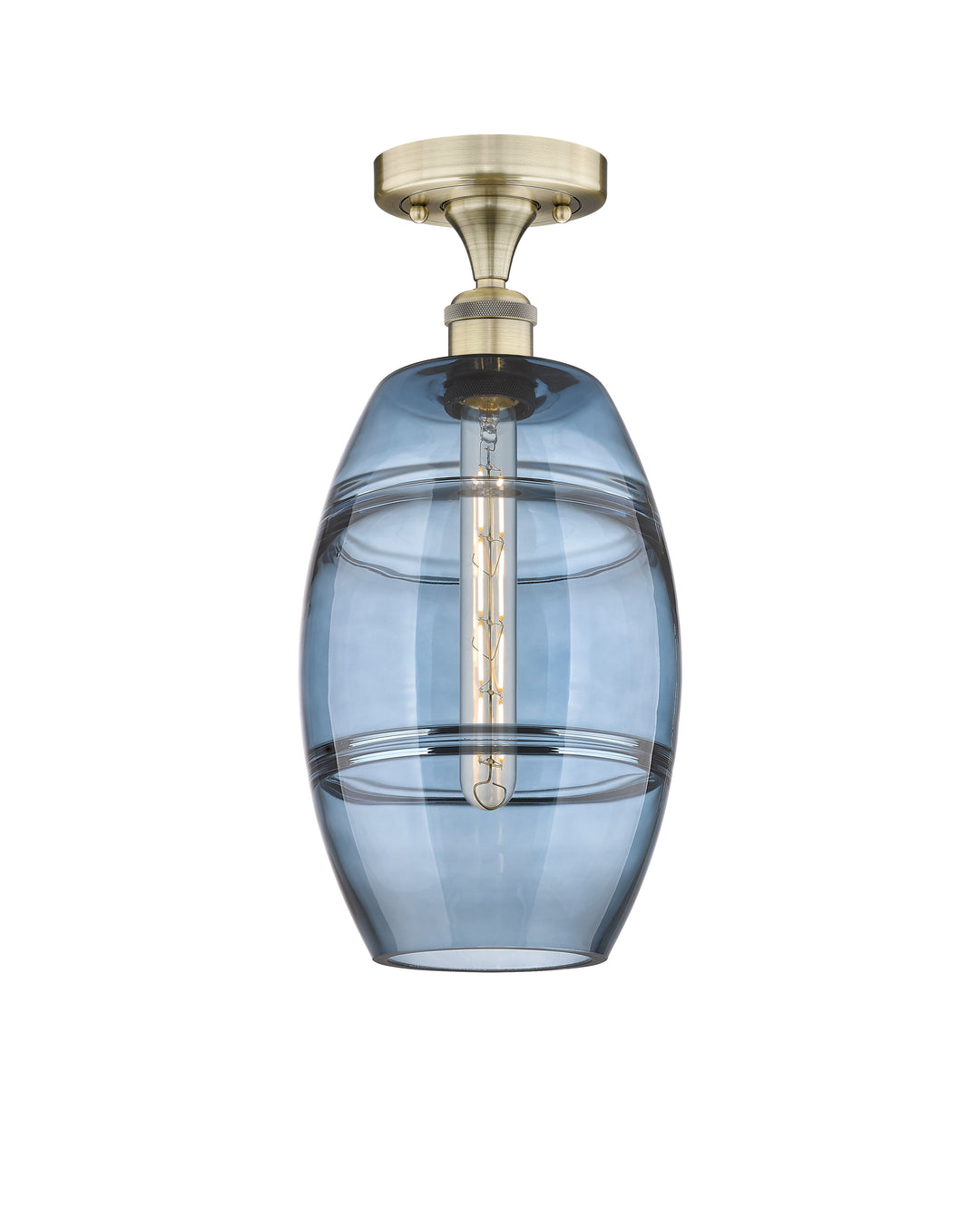 Innovations Lighting Vaz 8" Semi-Flush Mount - Antique Brass