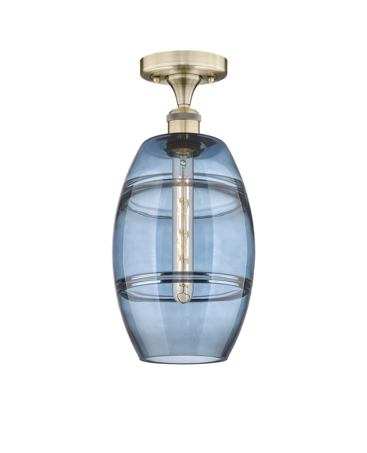 Innovations Lighting Vaz 8" Semi-Flush Mount - Antique Brass