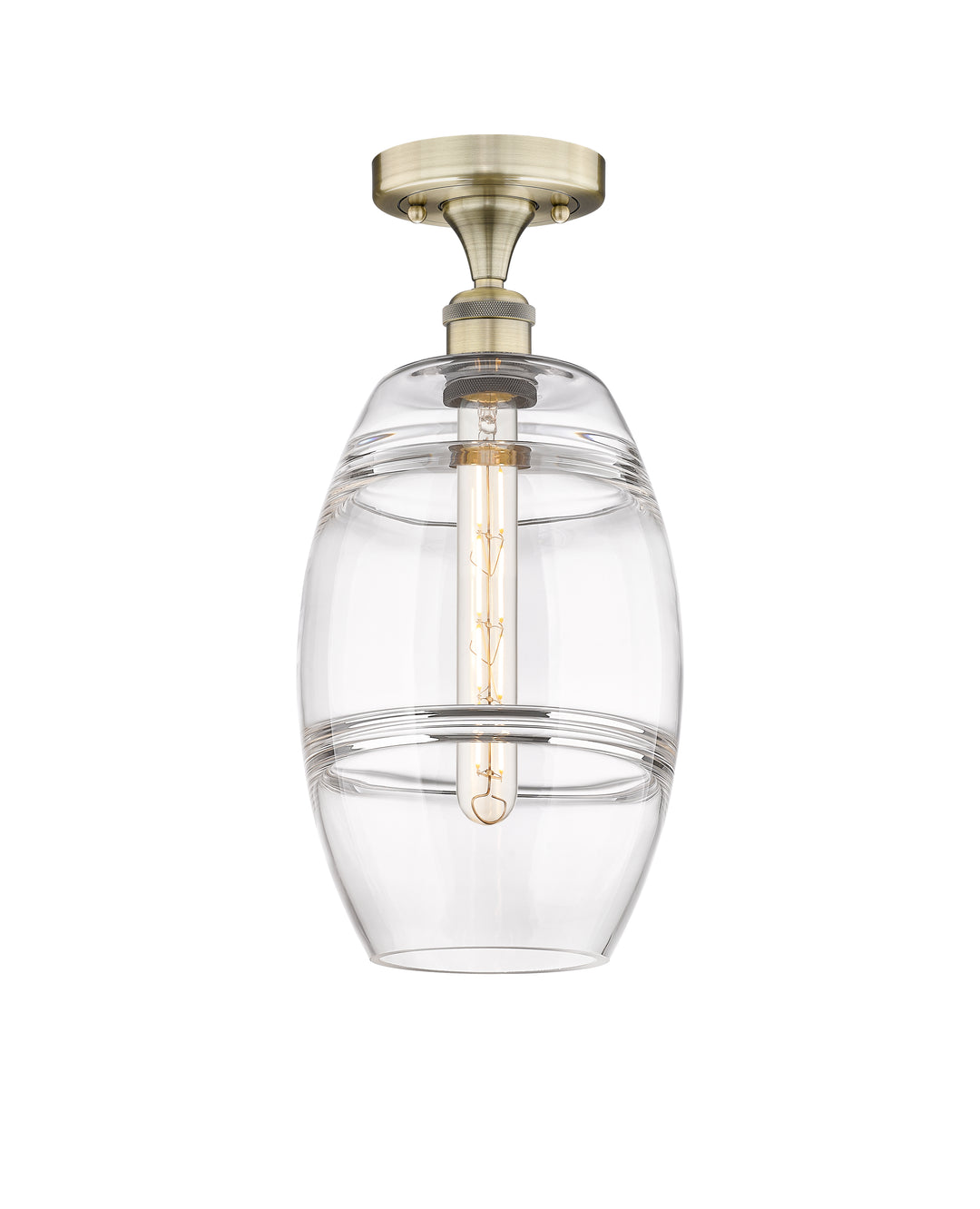 Innovations Lighting Vaz 8" Semi-Flush Mount - Antique Brass