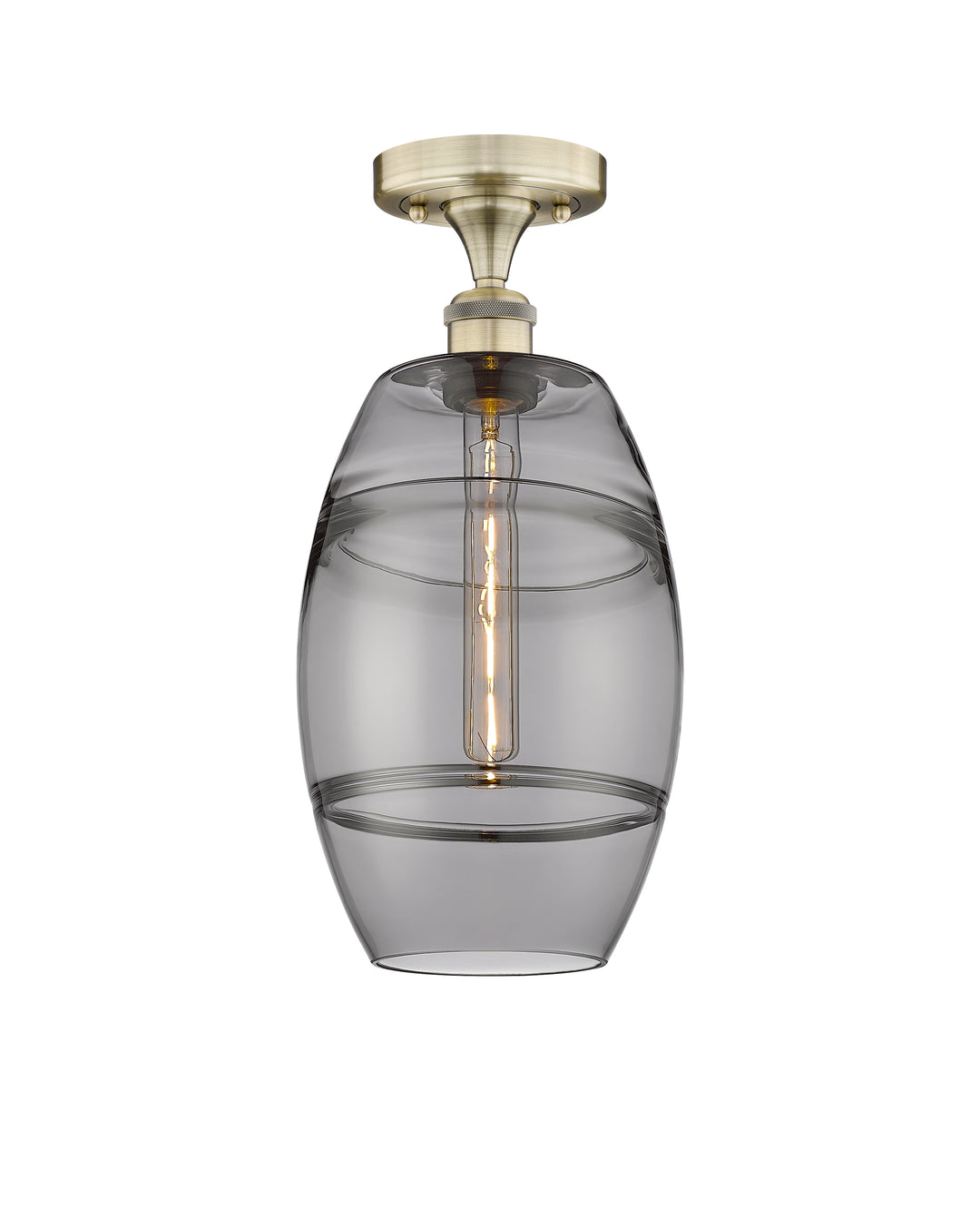 Innovations Lighting Vaz 8" Semi-Flush Mount - Antique Brass