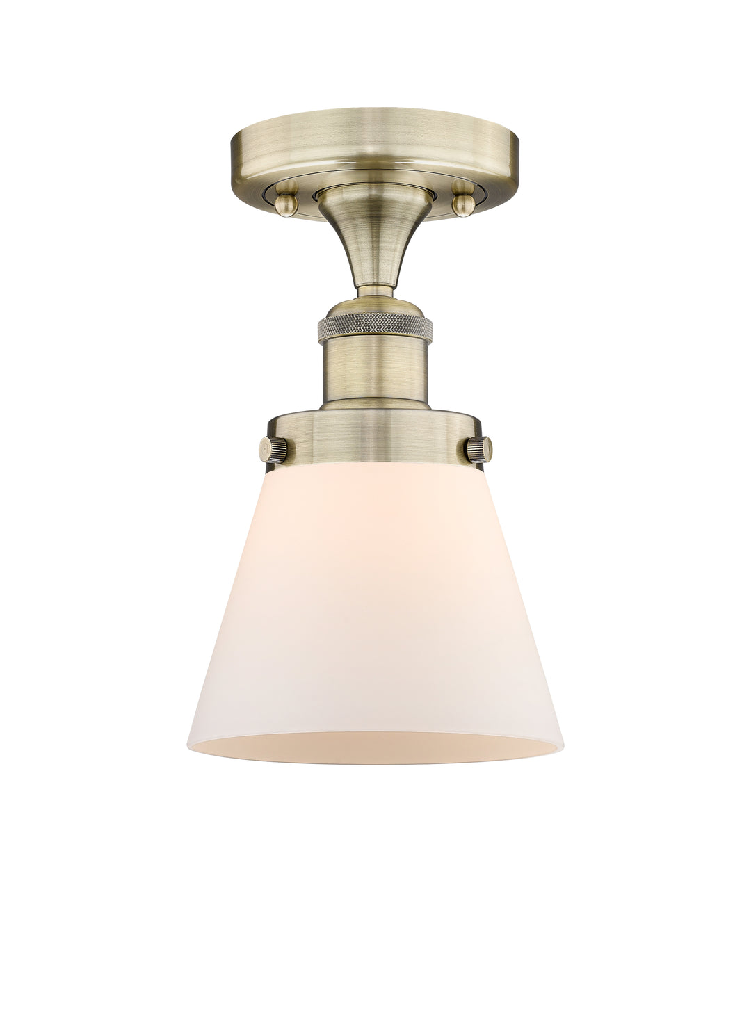 Innovations Lighting Cone 6" Semi-Flush Mount - Antique Brass