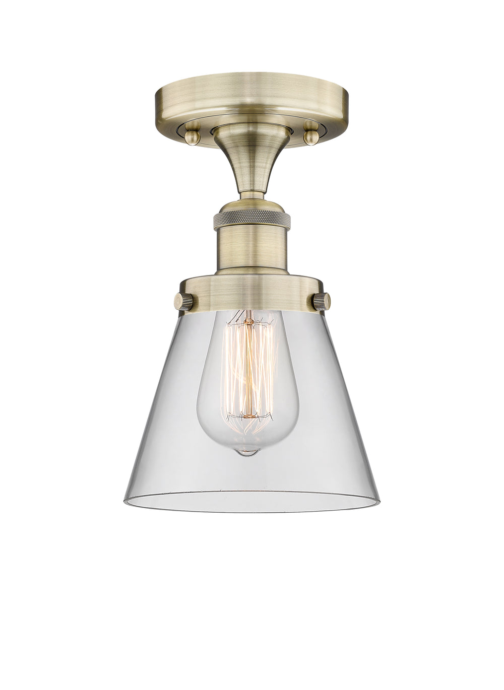 Innovations Lighting Cone 6" Semi-Flush Mount - Antique Brass