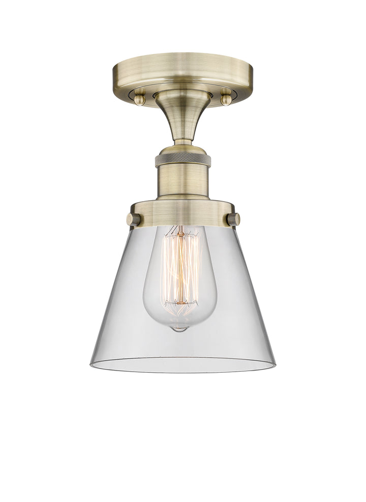 Innovations Lighting Cone 6" Semi-Flush Mount - Antique Brass