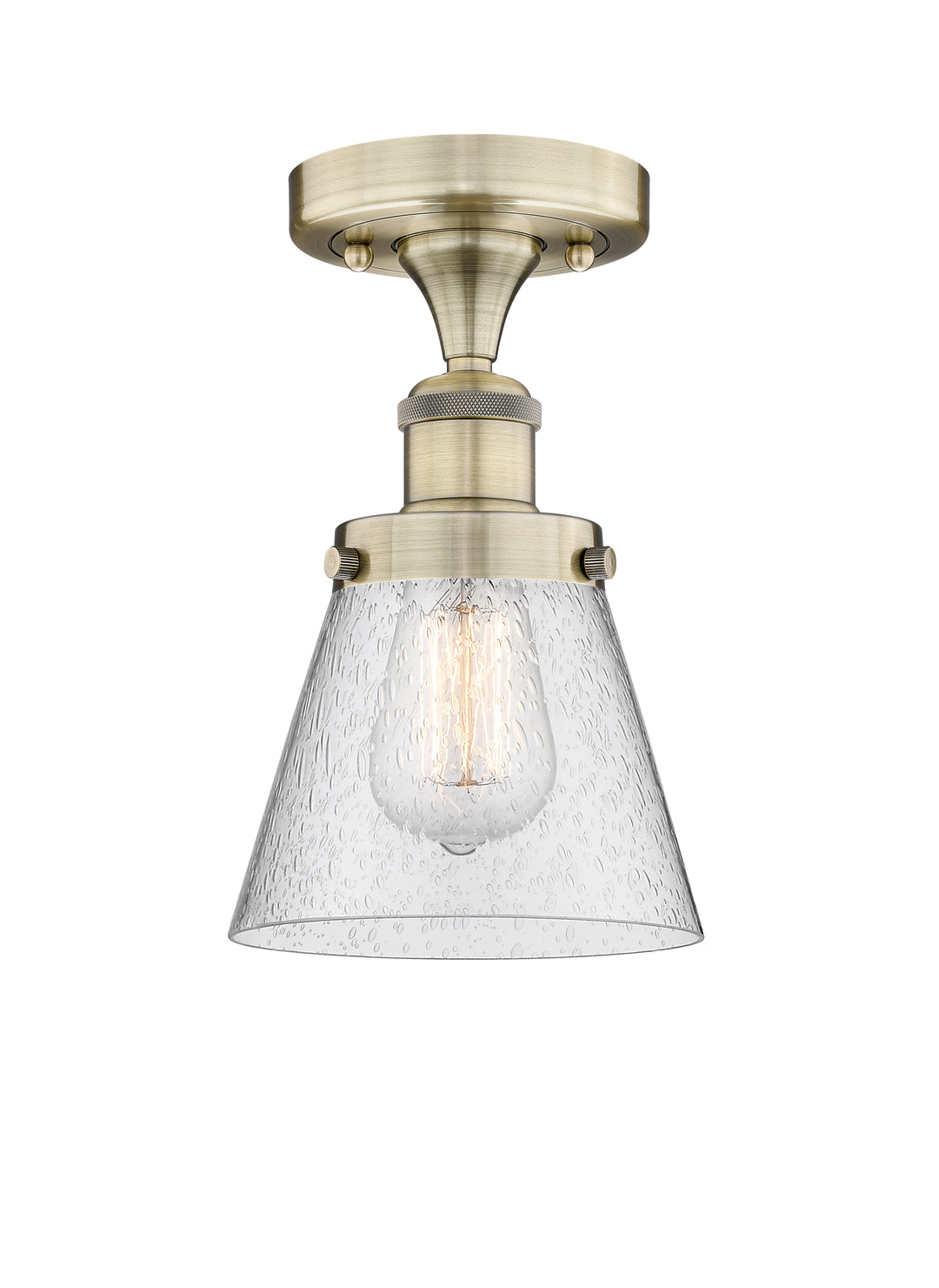 Innovations Lighting Cone 6" Semi-Flush Mount - Antique Brass