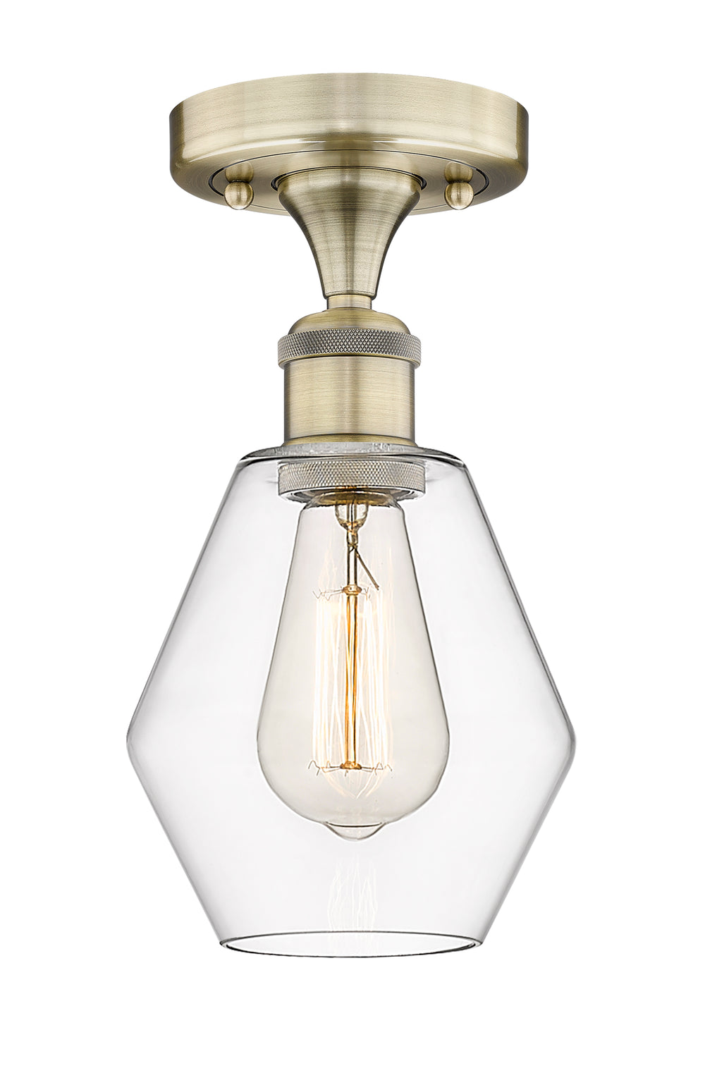 Innovations Lighting Cindyrella 6" Semi-Flush Mount - Antique Brass