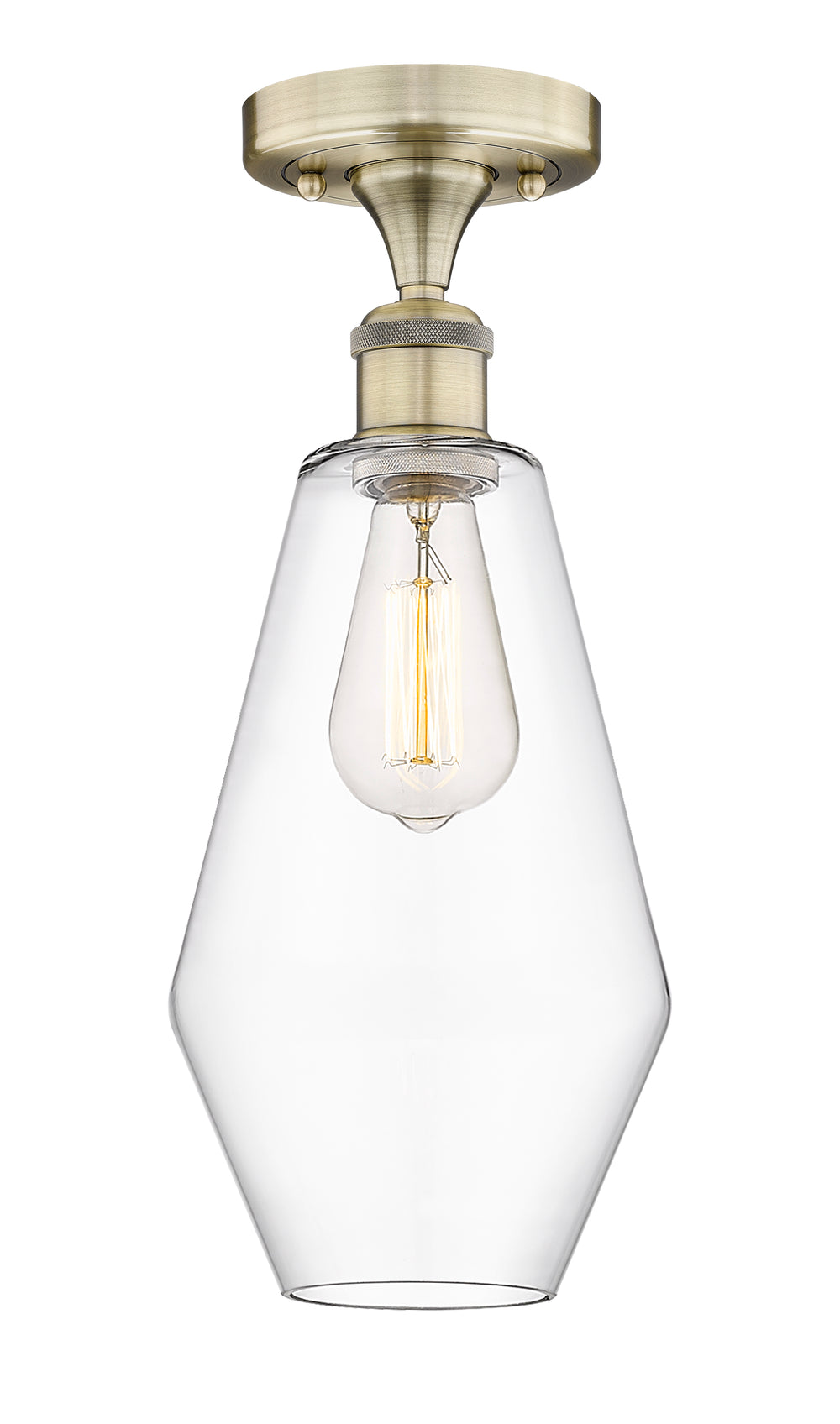 Innovations Lighting Cindyrella 7" Semi-Flush Mount - Antique Brass