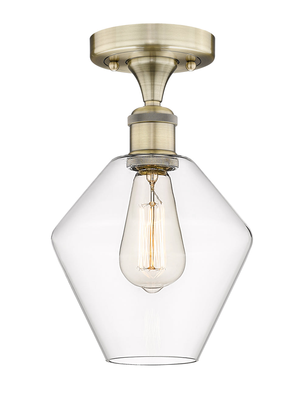 Innovations Lighting Cindyrella 8" Semi-Flush Mount - Antique Brass