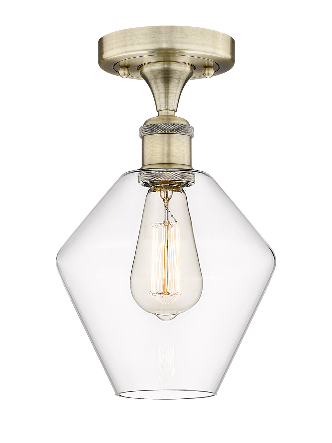 Innovations Lighting Cindyrella 8" Semi-Flush Mount - Antique Brass