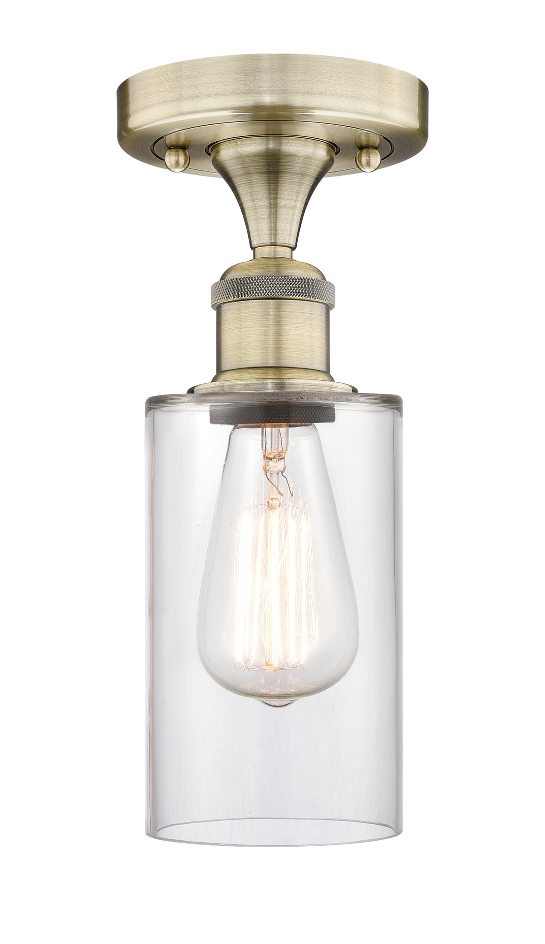 Innovations Lighting Clymer 4" Semi-Flush Mount - Antique Brass