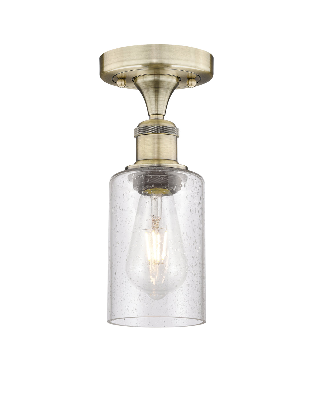 Innovations Lighting Clymer 4" Semi-Flush Mount - Antique Brass