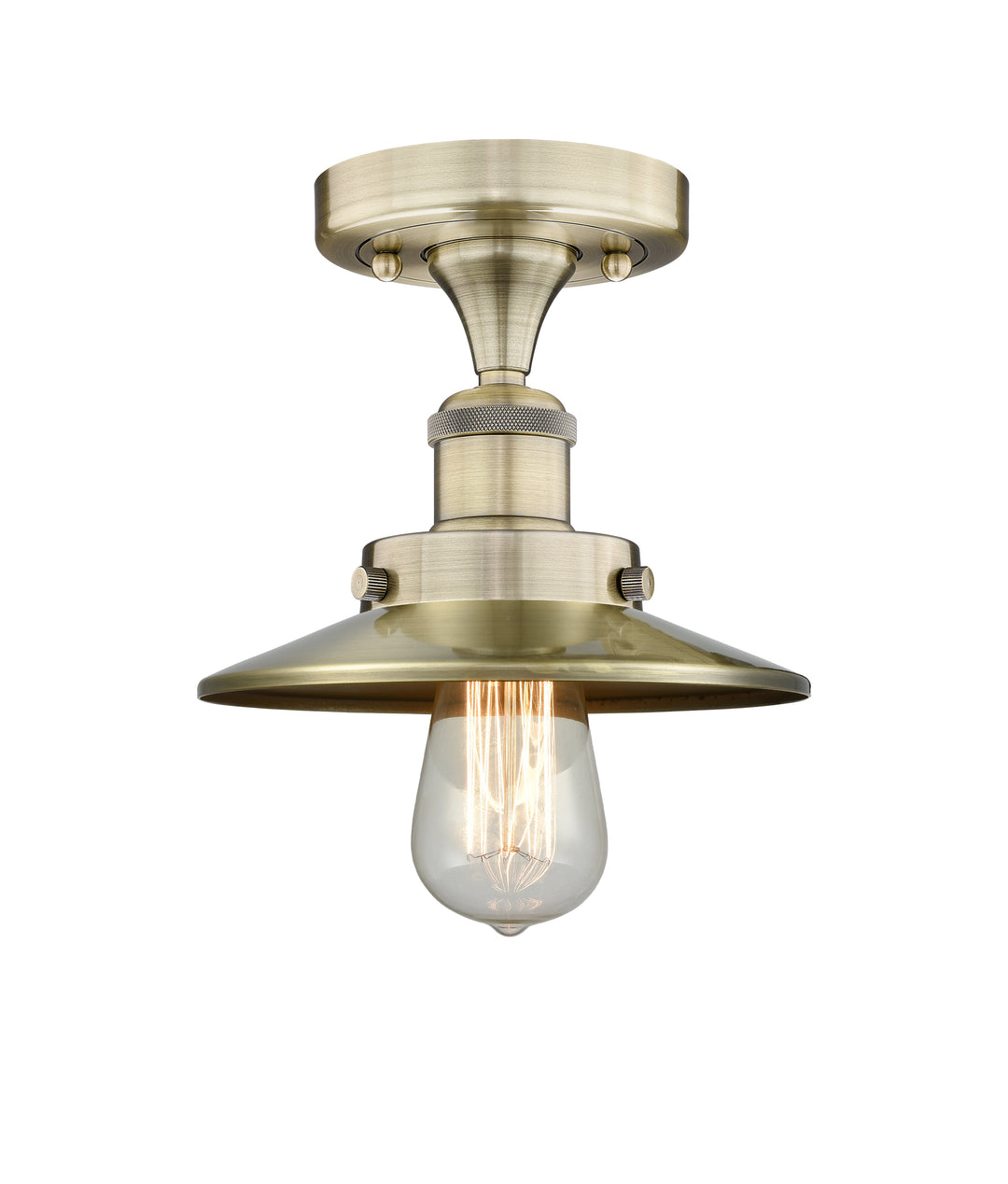 Innovations Lighting Railroad 8" Semi-Flush Mount - Antique Brass Ceiling Semi Flush Mounts Innovations Lighting Default Title  