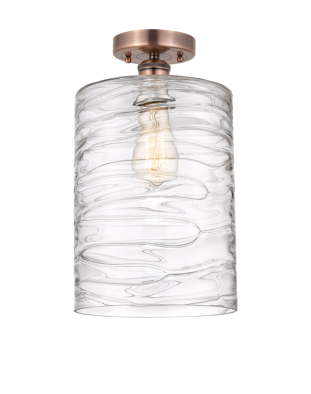 Innovations Lighting Cobbleskill 9" Semi-Flush Mount - Antique Copper