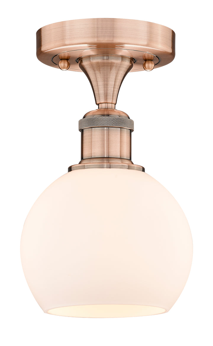 Innovations Lighting Athens 6" Semi-Flush Mount - Antique Copper