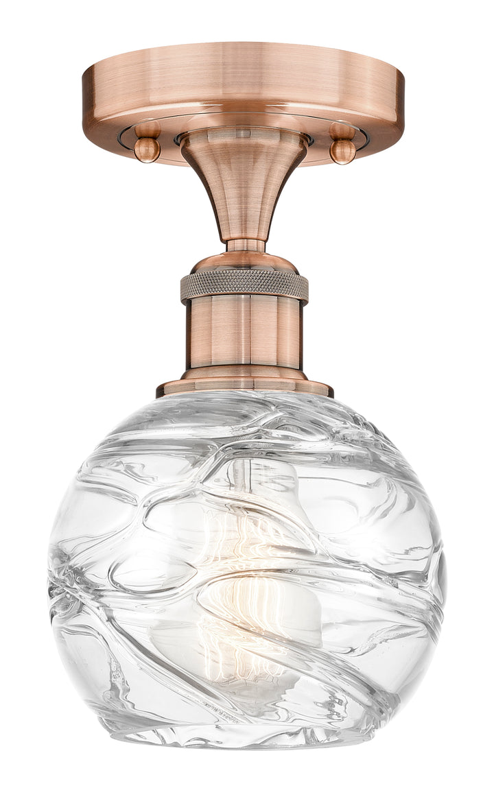 Innovations Lighting Athens Deco Swirl 6" Semi-Flush Mount - Antique Copper