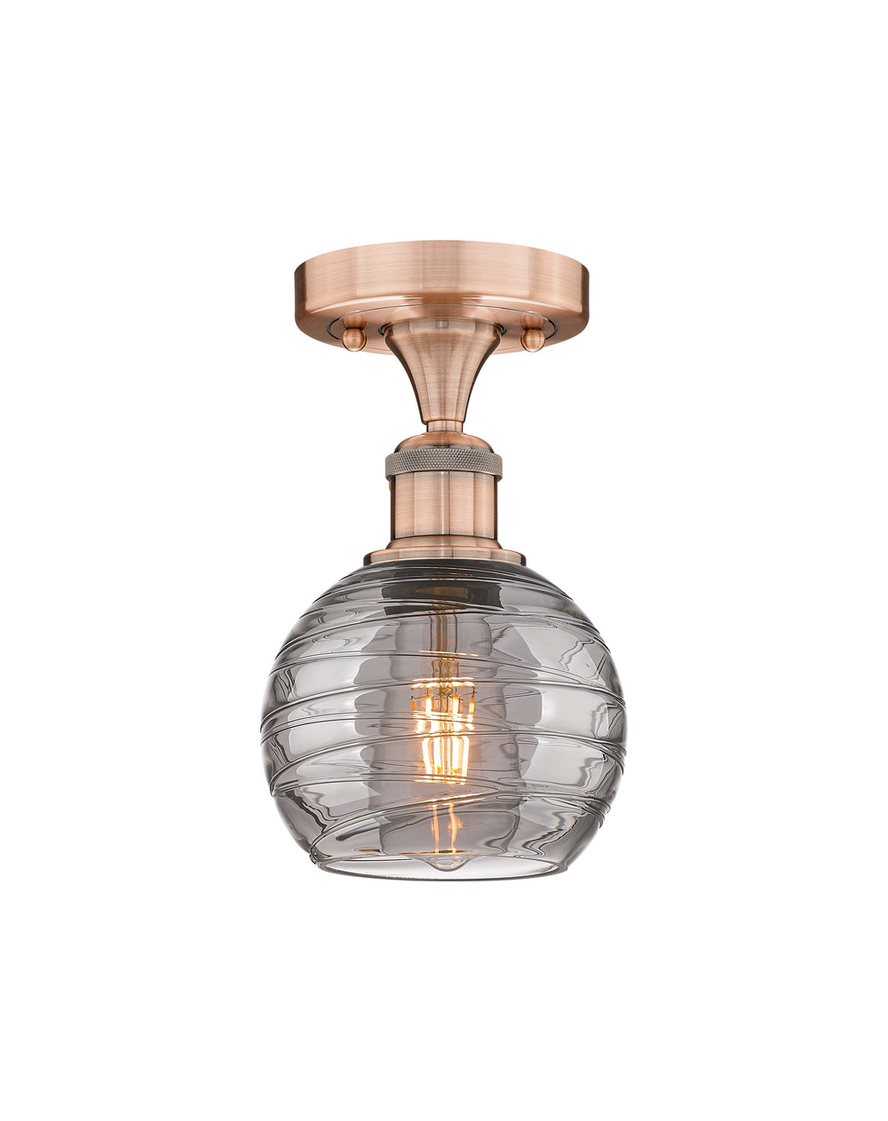 Innovations Lighting Athens Deco Swirl 6" Semi-Flush Mount - Antique Copper