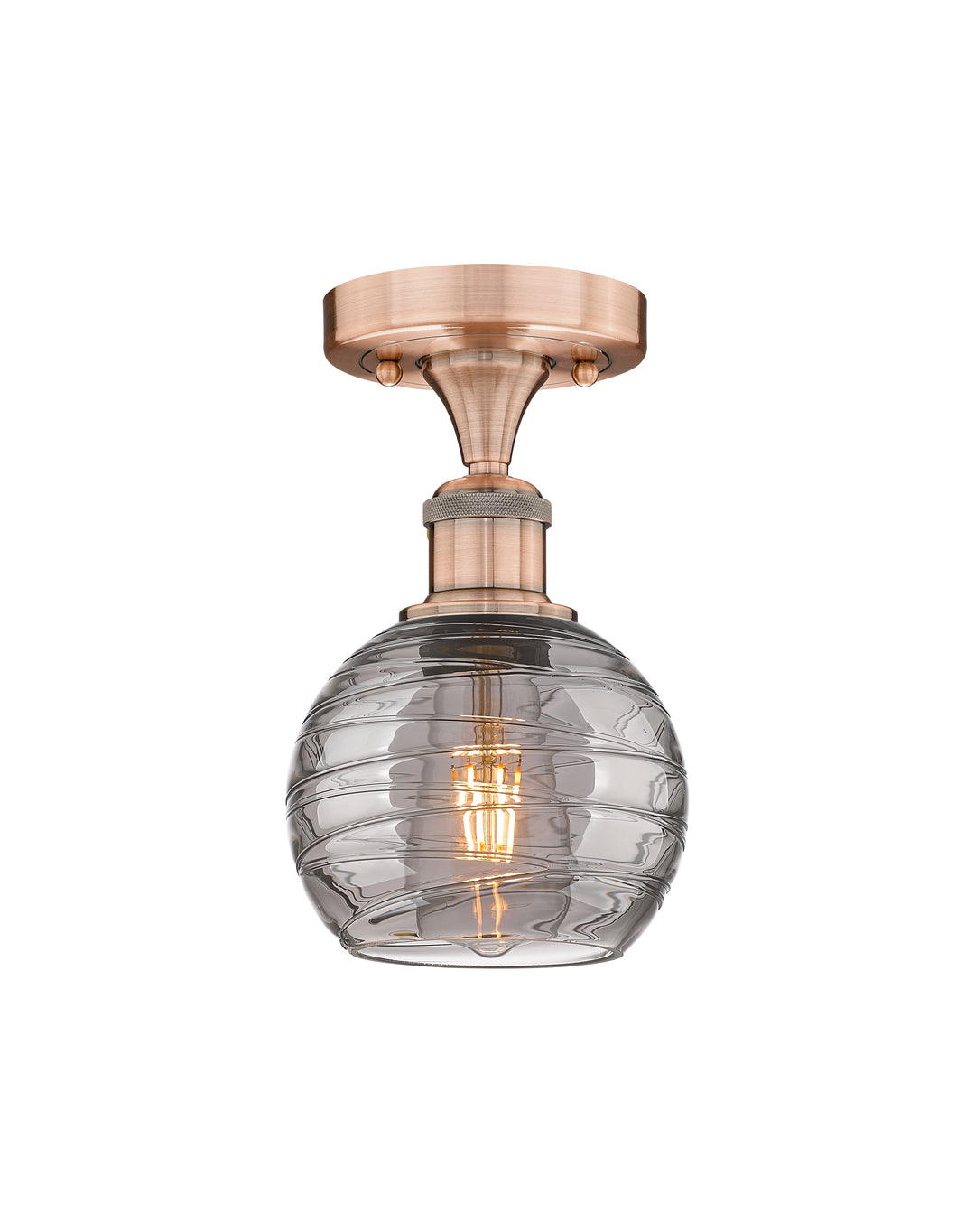 Innovations Lighting Athens Deco Swirl 6" Semi-Flush Mount - Antique Copper
