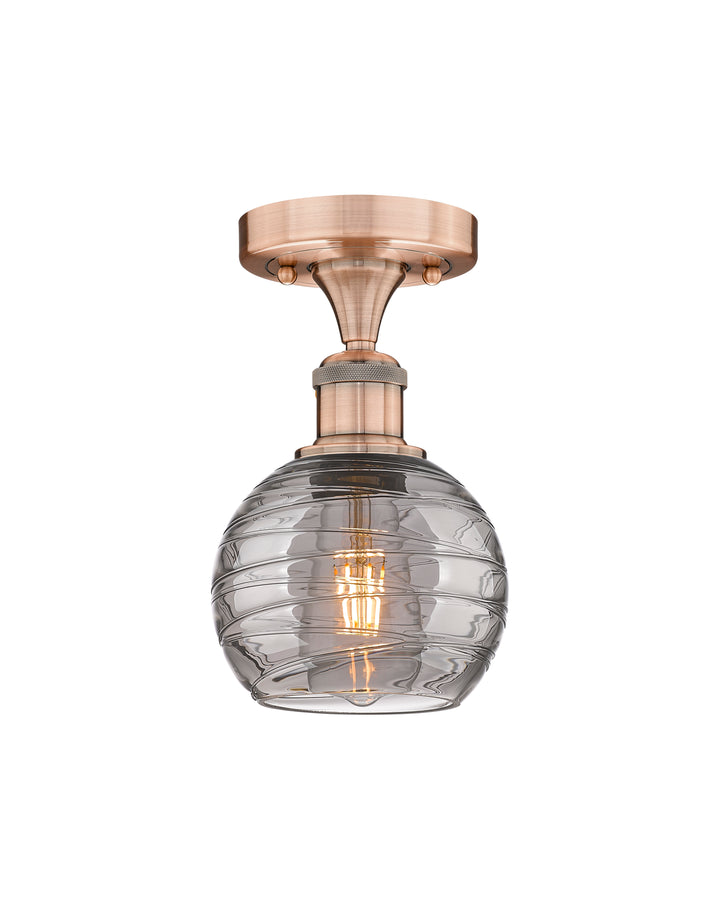 Innovations Lighting Athens Deco Swirl 6" Semi-Flush Mount - Antique Copper